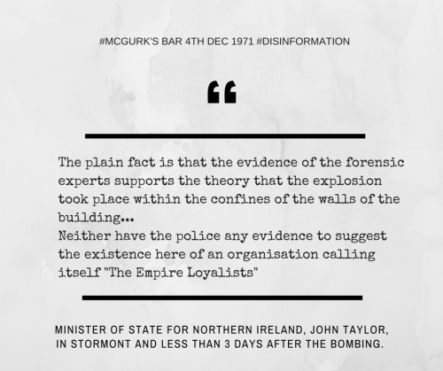John Taylor's disinformation, Stormont, 7th December 1971